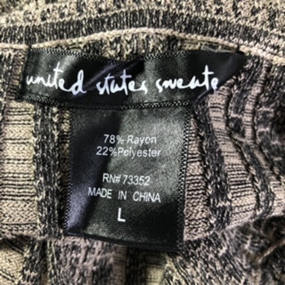 NWOT United States Sweaters Textured-Look Tan/Black Women's Turtleneck Size L - Picture 4 of 5